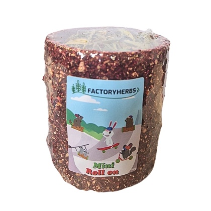 Factory Herbs MINI ROLL ON 100 g – tunel celulozowy z warzywami i sianem dla królików i gryzoni