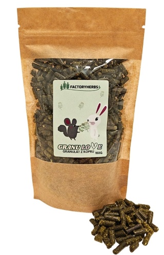 FactoryHerbs Granulat z ziela kopru 150g – naturalny dodatek dla królików i gryzoni