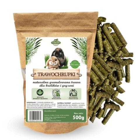 Samfarm GRASS CRUNCH – Meadow Grass Pellets for Rabbits & Rodents 500g Samfarm GRASS CRUNCH – Meadow Grass Pellets for Rabbits & Rodents 500g