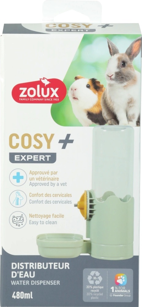 ZOLUX COSY Dystrybutor wody dla królika i kawii, 480 ml – zielony