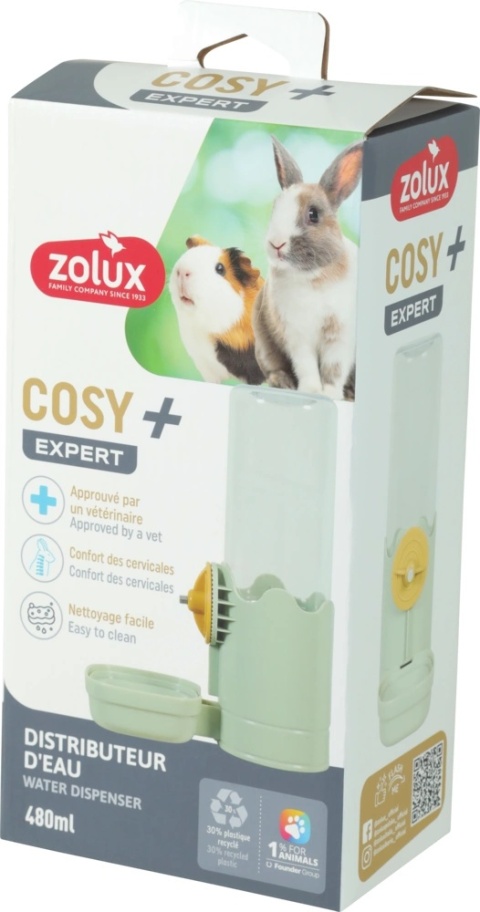 ZOLUX COSY Dystrybutor wody dla królika i kawii, 480 ml – zielony