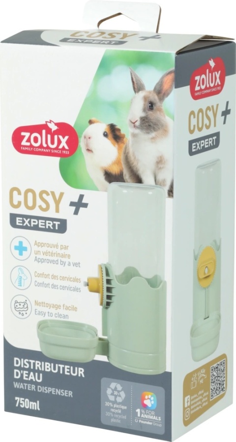ZOLUX COSY Dystrybutor wody dla królika i kawii, 750 ml – zielony