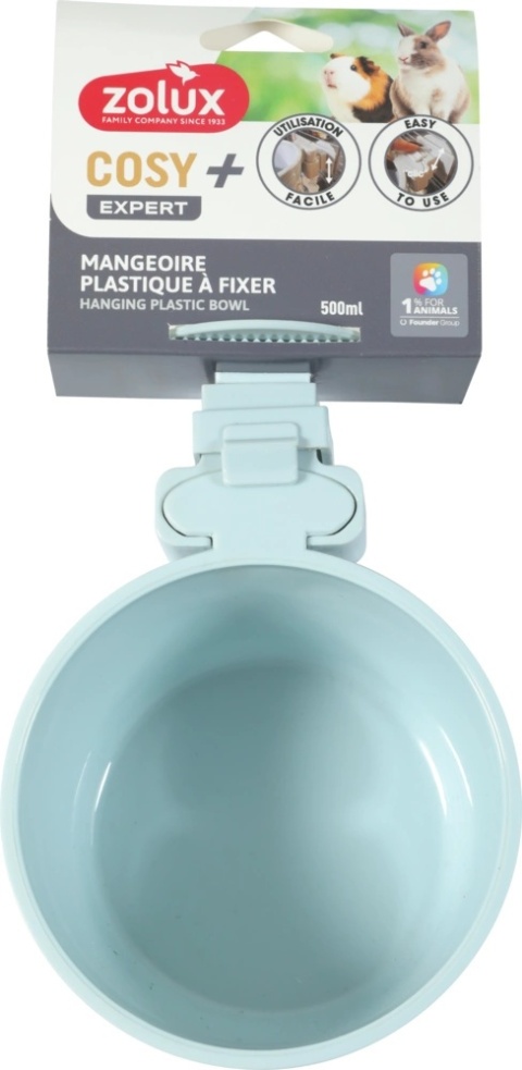 ZOLUX Miska plastikowa dla małych ssaków COSY 500 ml niebieska