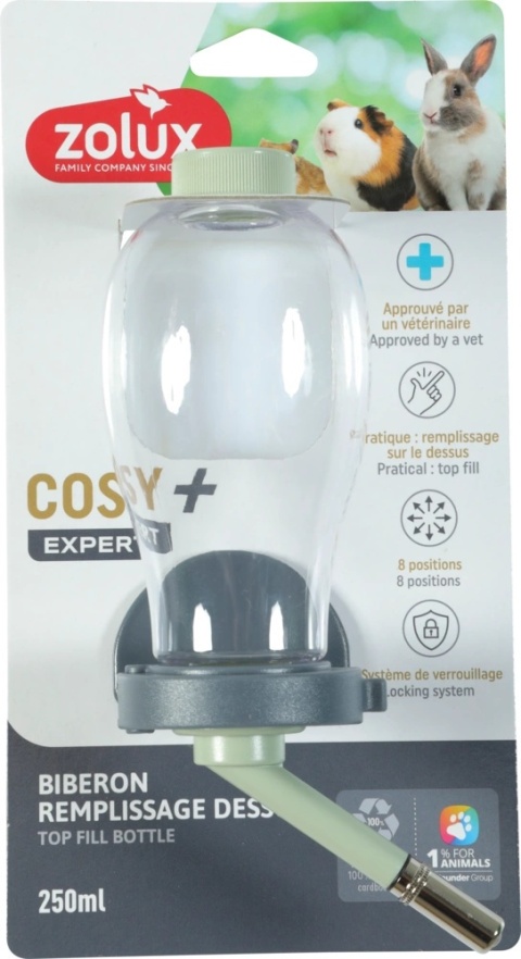 ZOLUX Poidełko dla gryzonia napełniane od góry COSY 250 ml zielone