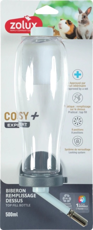 ZOLUX Poidełko dla gryzonia napełniane od góry COSY 500 ml niebieskie