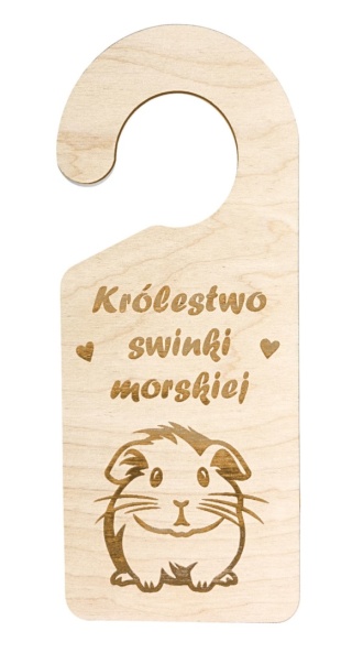 Zawieszka drewniana - Królestwo świnki morskiej