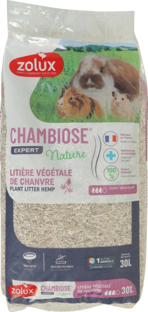 Zolux Chambiose Nature podściółka konopna 30l Zolux Chambiose Nature podściółka konopna 30l