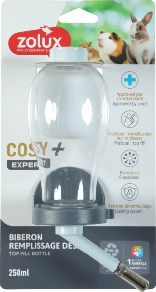 ZOLUX Poidełko dla gryzonia napełniane od góry COSY 250 ml niebieskie
