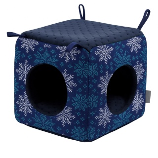 Domek kostka dwa wejścia dla świnki morskiej, szczura, szynszyli, jeża pigmejskiego