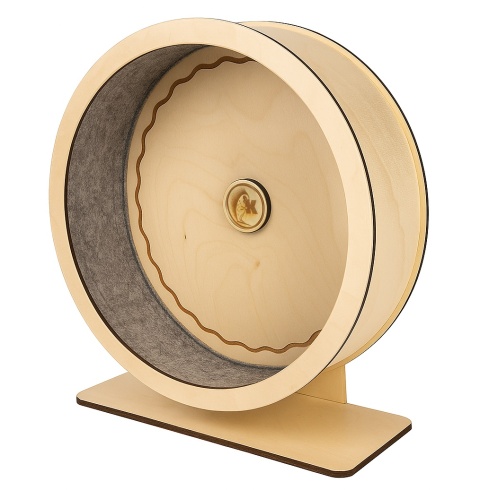 Wooden Exercise Wheel 40 cm – reinforced, smooth run + removable felt liner (