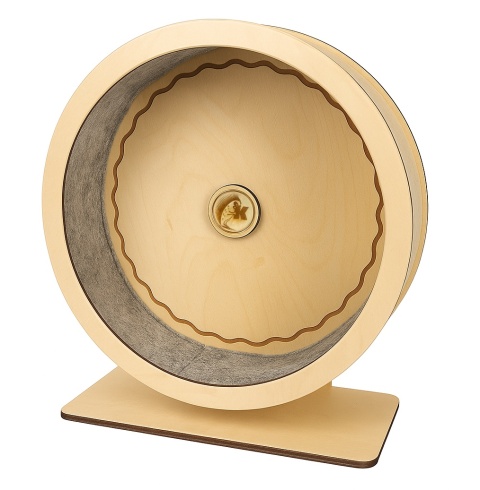 Wooden Exercise Wheel 40 cm – reinforced, smooth run + removable felt liner (