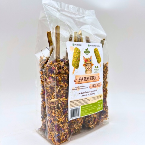 Samfarm FARMERKI 8 szt. — bezzbożowe ziołowe kolby dla królików i gryzoni (ok. 280 g)