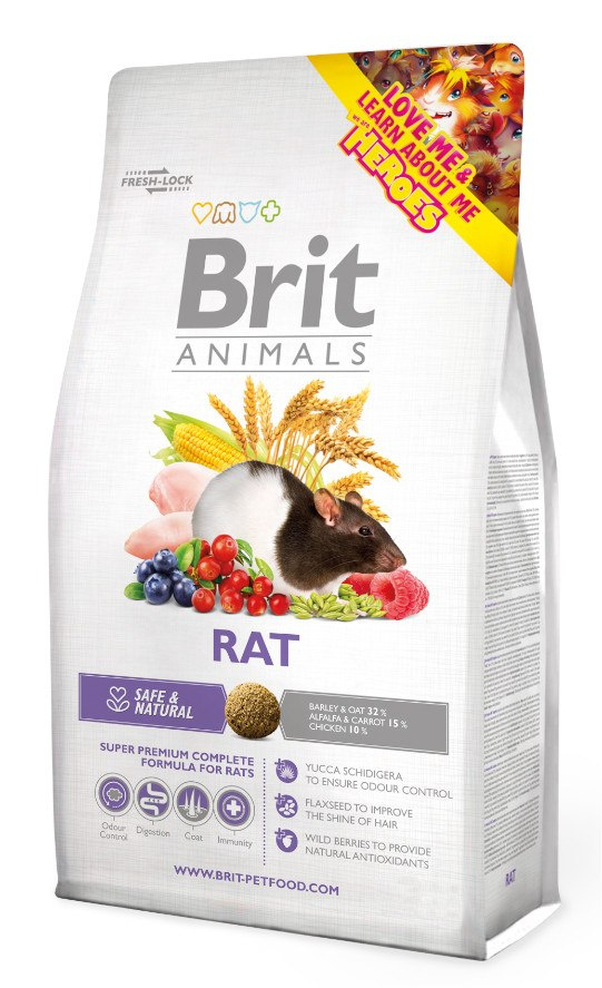Brit Animals Rat Complete pełnowartościowa karma dla szczurów 300g
