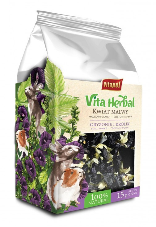 Vitapol Vita Herbal kwiat malwy dla gryzoni i królików 15g Vitapol Vita Herbal kwiat malwy dla gryzoni i królików 15g
