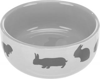 Trixie ceramic bowl for rabbit - gray