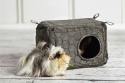 Two-entry cube house for rodents, chinchillas, rats, degus, guinea pigs