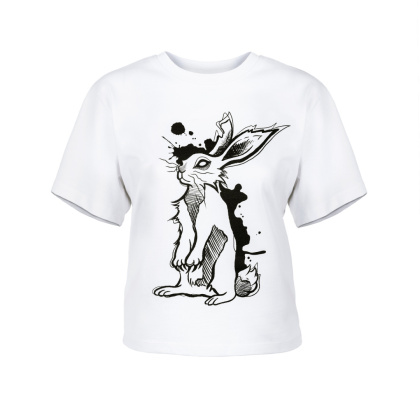 Women's Cropped Bunny T-shirt in organic cotton