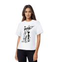 Królik koszulka damska Cropped z grubej bawełny organicznej T-shirt - koszulka z królikiem