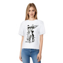 Królik koszulka damska Cropped z grubej bawełny organicznej T-shirt - koszulka z królikiem