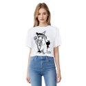 Szczur koszulka damska Cropped z grubej bawełny organicznej T-shirt - koszulka ze szczurem
