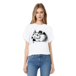 Women's chinchilla Cropped organic cotton T-shirt - chinchilla t-shirt