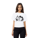 Szynszyla koszulka damska Cropped z grubej bawełny organicznej T-shirt - koszulka z szynszylą