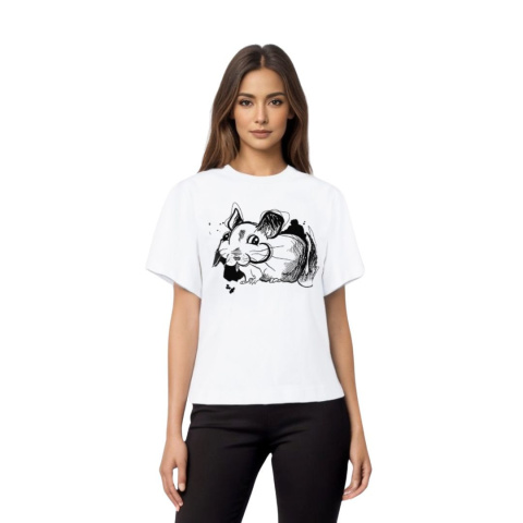 Szynszyla koszulka męska / damska z grubej bawełny organicznej T-shirt - koszulka z szynszylą