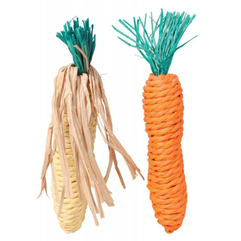 Trixie carrot + corn toy for rabbits and rodents 15cm