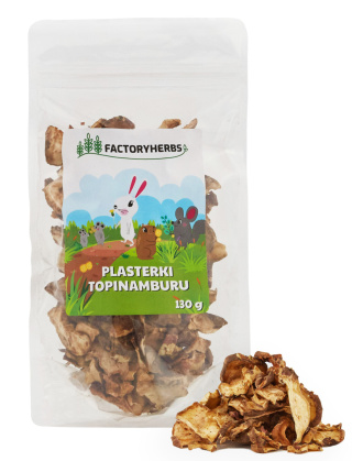 Factory Herbs Plasterki Topinamburu 130g - gryzak dla królika, świnki morskiej, szynszyli