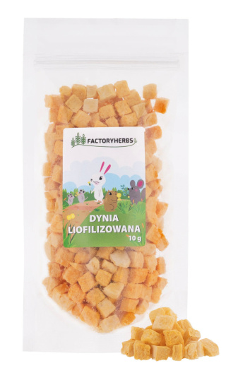 Factory Herbs dynia liofilizowana 10g - przekąska dla królika, świnki morskiej, szynszyli