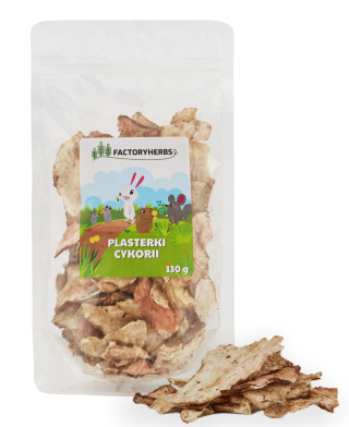 Factory Herbs Plasterki Cykorii 130g - przekąska dla królika, świnki morskiej, szynszyli