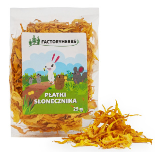 Factory Herbs płatki słonecznika 25g - kwiaty dla szynszyli, kwiaty dla królika