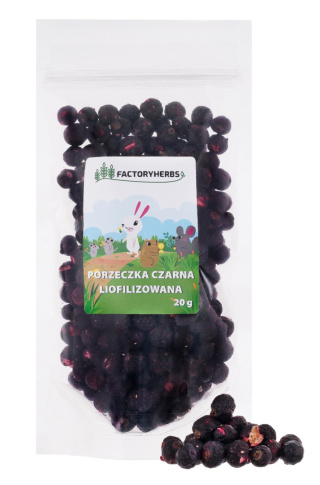 Factory Herbs Porzeczka Czarna Liofilizowana 20g - owoce dla królików, świnek morskich, szynszyli