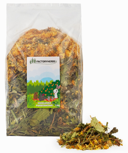 Factory Herbs Mieszanka podstawowa 1kg - mix dla królików i gryzoni