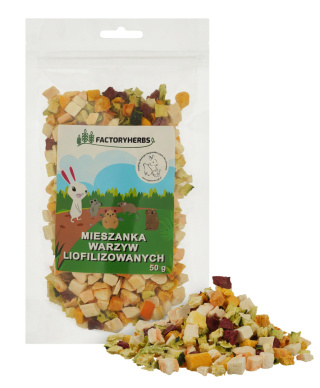 Factory Herbs Mieszanka warzyw liofilizowanych 50g - warzywa dla gryzoni i królików