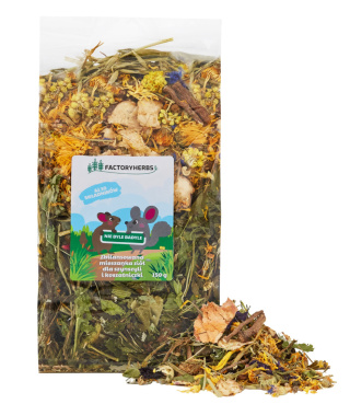 Factory Herbs NIE BYLE BADYLE 150g dla szynszyli i koszatniczki - mieszanka dla szynszyli, karma dla szynszyli