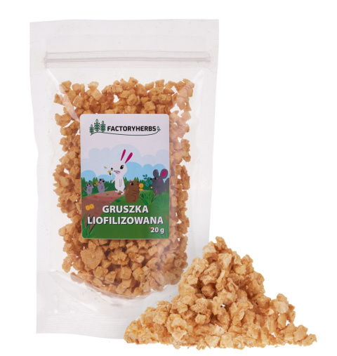 Factory Herbs Gruszka liofilizowana 20g - owoce dla królików, świnek morskich, szynszyli