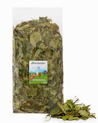 Factory Herbs liść truskawki 300g - zioła dla świnki morskiej, zioła dla szynszyli, zioła dla królików